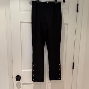 rag & bone Black Cropped Pants with Silver Button Detail